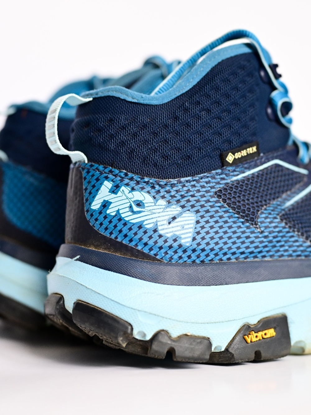 Women's Hoka Toa Gore-Tex Speed Hiking Boots Vibram Soles Blue/Navy/Teal Size 8